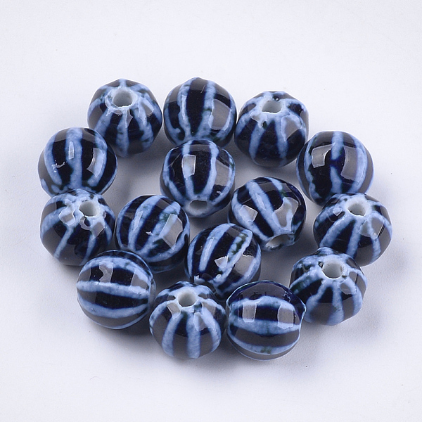 PandaHall Handmade Porcelain Beads, Fancy Antique Glazed Porcelain, Round, Marine Blue, 11~12x10~11x10~10.5mm, Hole: 2~2.5mm Porcelain Round...
PandaHall Handmade Porcelain Beads, Fancy Antique Glazed Porcelain, Round, Marine Blue, 11~12x10~11x10~10.5mm, Hole: 2~2.5mm Porcelain Round...