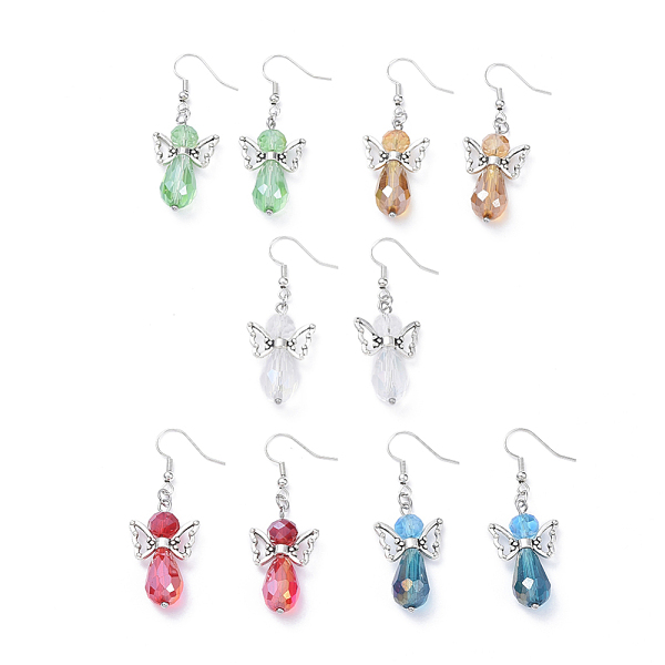 PandaHall Angel Dangle Earrings, with Brass Earring Hooks, Alloy Beads and Glass Beads, Mixed Color, 50mm, Pin: 0.6mm Glass Multicolor
PandaHall Angel Dangle Earrings, with Brass Earring Hooks, Alloy Beads and Glass Beads, Mixed Color, 50mm, Pin: 0.6mm Glass Multicolor