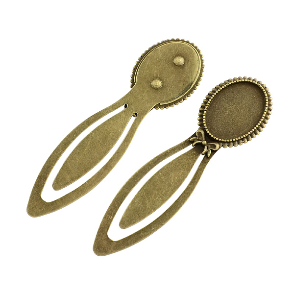 PandaHall Vintage Tibetan Style Alloy Bookmarks Cabochon Settings, Lead Free & Cadmium Free & Nickel Free, Antique Bronze, Oval Tray...
PandaHall Vintage Tibetan Style Alloy Bookmarks Cabochon Settings, Lead Free & Cadmium Free & Nickel Free, Antique Bronze, Oval Tray...