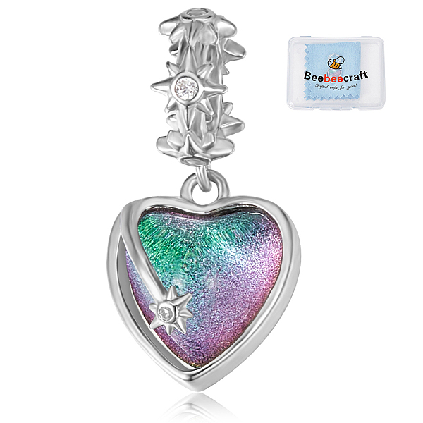 PandaHall Beebeecraft 1Pc 925 Sterling Silver Pave Clear Cubic Zirconia European Dangle Charms, with Glass, Large Hole Pendants, Heart, with...
PandaHall Beebeecraft 1Pc 925 Sterling Silver Pave Clear Cubic Zirconia European Dangle Charms, with Glass, Large Hole Pendants, Heart, with...