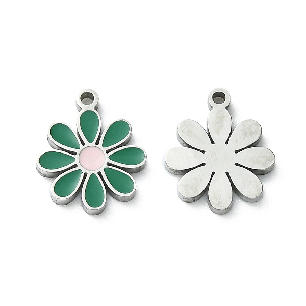 PandaHall 304 Stainless Steel Manual Polishing Charms, with Enamel, Flower Charm, Stainless Steel Color, 13x10.5x1.5mm, Hole: 1.2mm..., Green
PandaHall 304 Stainless Steel Manual Polishing Charms, with Enamel, Flower Charm, Stainless Steel Color, 13x10.5x1.5mm, Hole: 1.2mm..., Green