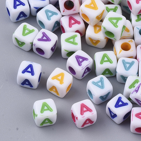 PandaHall White Opaque Acrylic Beads, Horizontal Hole, Cube with Mixed Color Letter, Letter.A, 5x5x5mm, Hole: 2mm, about 5000pcs/500g..., Multicolor
PandaHall White Opaque Acrylic Beads, Horizontal Hole, Cube with Mixed Color Letter, Letter.A, 5x5x5mm, Hole: 2mm, about 5000pcs/500g..., Multicolor