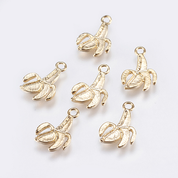 PandaHall Brass Charms, Banana, Real 18K Gold Plated, 13x9x1mm, Hole: 1.5mm Brass Fruit
PandaHall Brass Charms, Banana, Real 18K Gold Plated, 13x9x1mm, Hole: 1.5mm Brass Fruit