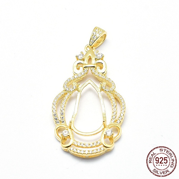 PandaHall 925 Sterling Silver Pendant Cabochon Open Back Settings, with Cubic Zirconia, Teardrop, with 925 Stamp, Golden, 38.5x21x4mm, Hole..., Clear
PandaHall 925 Sterling Silver Pendant Cabochon Open Back Settings, with Cubic Zirconia, Teardrop, with 925 Stamp, Golden, 38.5x21x4mm, Hole..., Clear