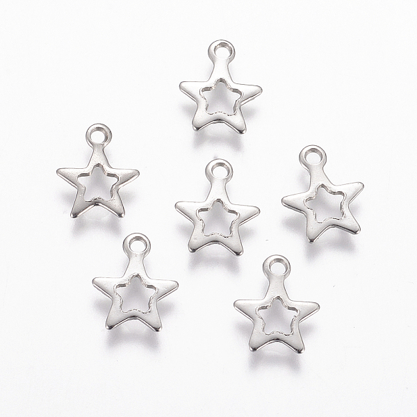 PandaHall 201 Stainless Steel Charms, Star, Stainless Steel Color, 10.5x9x0.8mm, Hole: 1mm 201 Stainless Steel Star
PandaHall 201 Stainless Steel Charms, Star, Stainless Steel Color, 10.5x9x0.8mm, Hole: 1mm 201 Stainless Steel Star