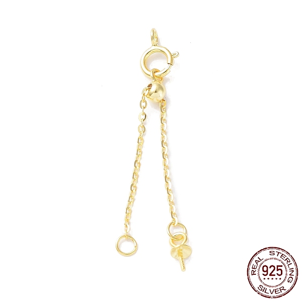 PandaHall 925 Sterling Silver Ends with Chains, Slider Beads, Spring Clasps and Peg Bails, Real 18K Gold Plated, 37mm, Hole: 1.8mm Sterling...
PandaHall 925 Sterling Silver Ends with Chains, Slider Beads, Spring Clasps and Peg Bails, Real 18K Gold Plated, 37mm, Hole: 1.8mm Sterling...