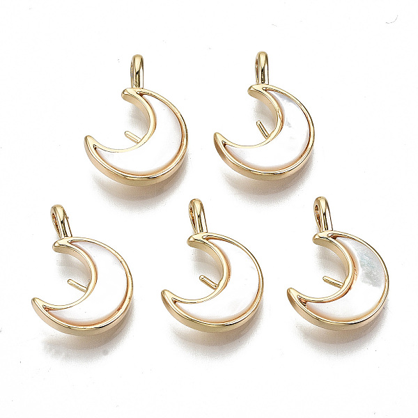 PandaHall White Shell Peg Bails Pendants, for Half Drilled Bead, with Brass Findings, Nickel Free, Moon, Real 18K Gold Plated, 18x12x4mm...
PandaHall White Shell Peg Bails Pendants, for Half Drilled Bead, with Brass Findings, Nickel Free, Moon, Real 18K Gold Plated, 18x12x4mm...