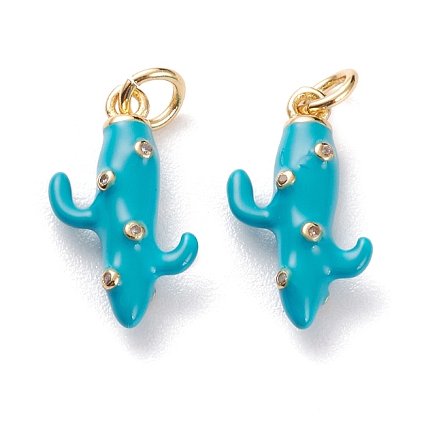 PandaHall Brass Micro Pave Clear Cubic Zirconia Pendants, with Jump Rings, with Enamel, Cactus, Real 18K Gold Plated, Dark Turquoise...
PandaHall Brass Micro Pave Clear Cubic Zirconia Pendants, with Jump Rings, with Enamel, Cactus, Real 18K Gold Plated, Dark Turquoise...