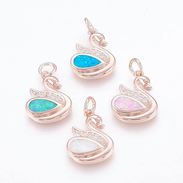 PandaHall Brass Cubic Zirconia Pendants, with Synthetic Opal, Swan, Rose Gold, Mixed Color, 18.5x14x3mm, Hole: 4mm Brass+Cubic Zirconia..., Multicolor
PandaHall Brass Cubic Zirconia Pendants, with Synthetic Opal, Swan, Rose Gold, Mixed Color, 18.5x14x3mm, Hole: 4mm Brass+Cubic Zirconia..., Multicolor