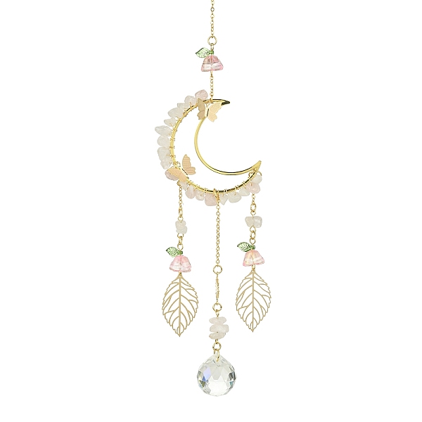 PandaHall Alloy Cable Chains Moon Pendant Decorations, Natural Rose Quartz Chip and Glass Pendants, for Home Decorations, Golden, 270mm Rose...
PandaHall Alloy Cable Chains Moon Pendant Decorations, Natural Rose Quartz Chip and Glass Pendants, for Home Decorations, Golden, 270mm Rose...
