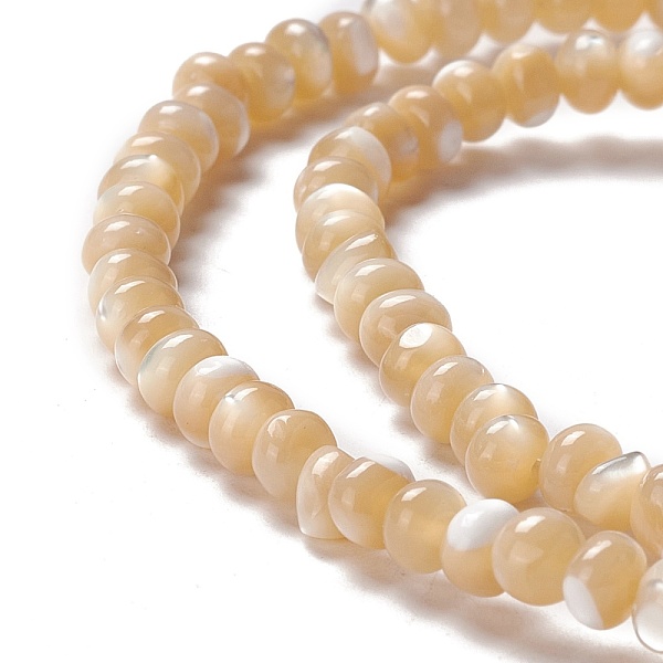 PandaHall Natural Trochid Shell/Trochus Shell Beads Strands, Abacus Beads, Rondelle, Navajo White, 3x4~4.5mm, Hole: 0.9mm, about...
PandaHall Natural Trochid Shell/Trochus Shell Beads Strands, Abacus Beads, Rondelle, Navajo White, 3x4~4.5mm, Hole: 0.9mm, about...