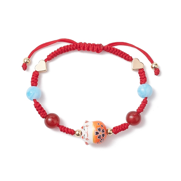 PandaHall Fortune Cat Handmade Porcelain & Natural Carnelian & Acrylic Braided Bead Bracelets, Adjustable Nylon Cord Bracelets for Women..., Red
PandaHall Fortune Cat Handmade Porcelain & Natural Carnelian & Acrylic Braided Bead Bracelets, Adjustable Nylon Cord Bracelets for Women..., Red