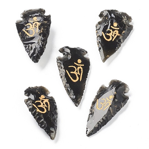 PandaHall Rough Raw Natural Black Obsidian Beads, No Hole/Undrilled, Hammered Arrowhead with Om Symbol, 41~48x21~25x6~10mm Obsidian Arrow
PandaHall Rough Raw Natural Black Obsidian Beads, No Hole/Undrilled, Hammered Arrowhead with Om Symbol, 41~48x21~25x6~10mm Obsidian Arrow