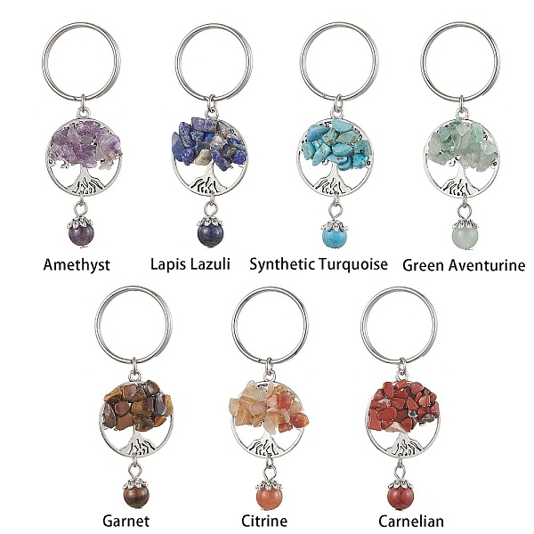 PandaHall 7Pcs 7 Styles Gemstone Keychains, with Alloy Findings and 304 Stainless Steel Split Key Rings, Tree of Life, 7.2cm, 1pc/style...
PandaHall 7Pcs 7 Styles Gemstone Keychains, with Alloy Findings and 304 Stainless Steel Split Key Rings, Tree of Life, 7.2cm, 1pc/style...