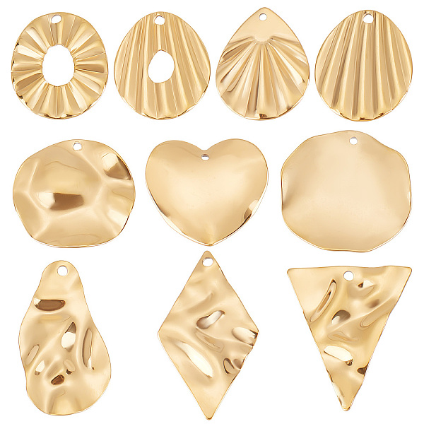 PandaHall Beebeecraft 20Pcs 10 Style 304 Stainless Steel Pendant, Shell Effect Textured Charms, Oval & Teardorp & Rhombus & Nuggets, Real...
PandaHall Beebeecraft 20Pcs 10 Style 304 Stainless Steel Pendant, Shell Effect Textured Charms, Oval & Teardorp & Rhombus & Nuggets, Real...