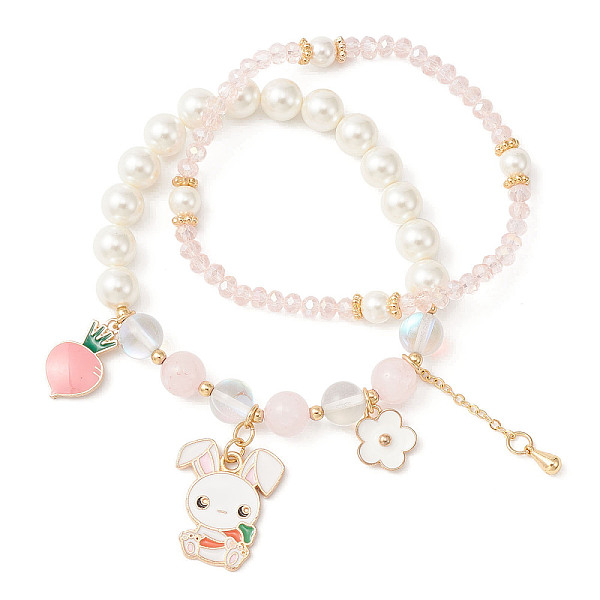 PandaHall 2Pcs 2 Style Easter Theme Glass & Shell Pearl Beaded Stretch Bracelets Set, Alloy Enamel Rabbit & Flower Stackable Bracelets, Pink...
PandaHall 2Pcs 2 Style Easter Theme Glass & Shell Pearl Beaded Stretch Bracelets Set, Alloy Enamel Rabbit & Flower Stackable Bracelets, Pink...