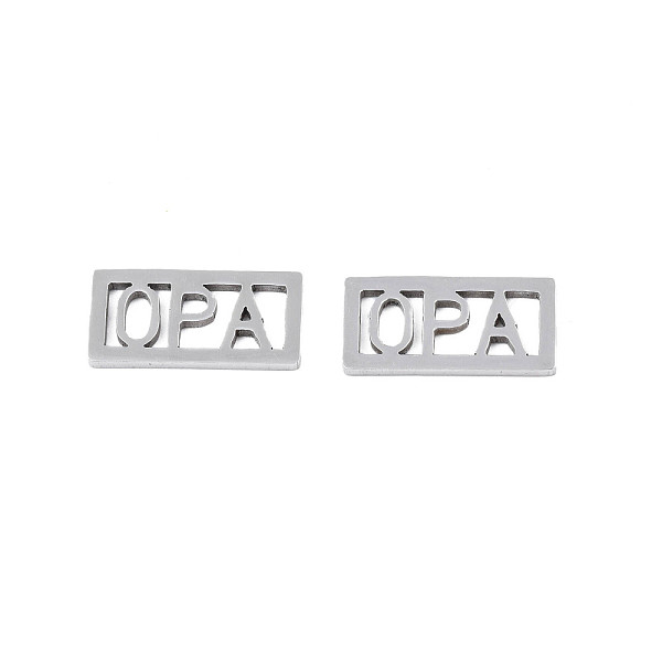 PandaHall 201 Stainless Steel Filigree Joiners, Rectangle with Word OPA, for Father's Day, Stainless Steel Color, 15x7.5x1mm 201 Stainless...
PandaHall 201 Stainless Steel Filigree Joiners, Rectangle with Word OPA, for Father's Day, Stainless Steel Color, 15x7.5x1mm 201 Stainless...