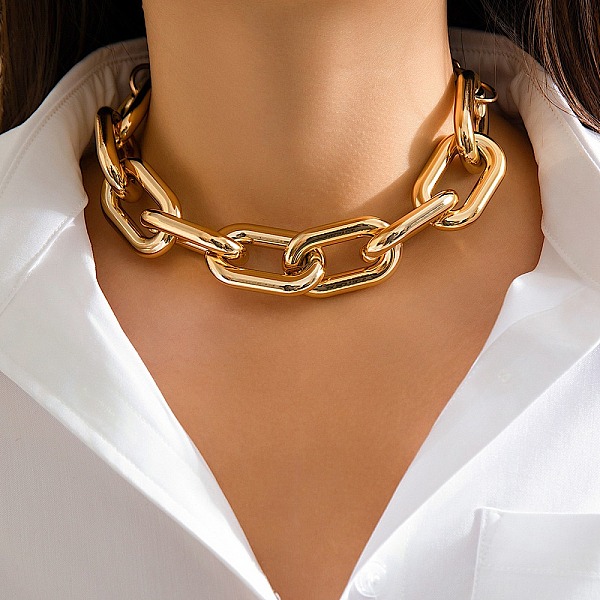 PandaHall Chunky Aluminum Cable Chain Necklaces for Women, Golden, 10.75 inch(27.3cm) Aluminum Rectangle
PandaHall Chunky Aluminum Cable Chain Necklaces for Women, Golden, 10.75 inch(27.3cm) Aluminum Rectangle