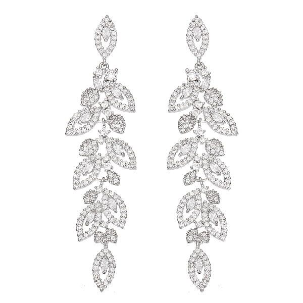 PandaHall ANATTASOUL 1 Pair Brass Dangle Stud Earrings, Clear Cubic Zirconia Leaf Cluster Earrings for Women, Platinum, 77x20mm Cubic...
PandaHall ANATTASOUL 1 Pair Brass Dangle Stud Earrings, Clear Cubic Zirconia Leaf Cluster Earrings for Women, Platinum, 77x20mm Cubic...