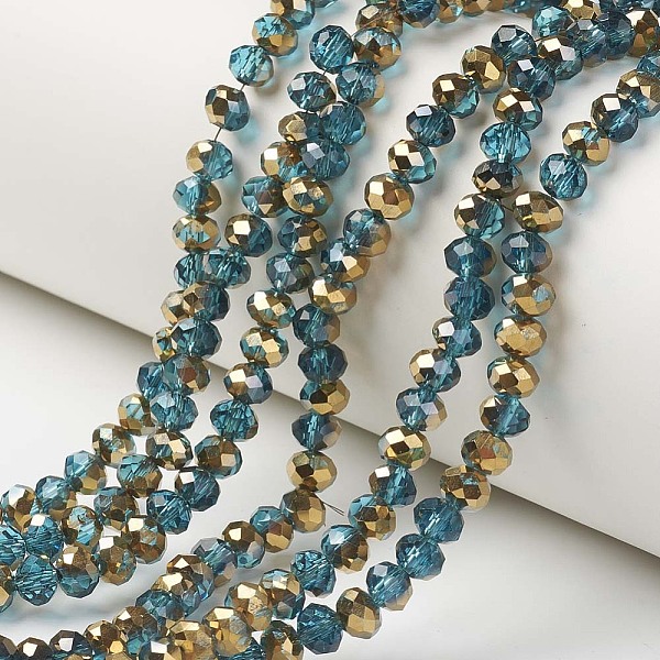 PandaHall Electroplate Transparent Glass Beads Strands, Half Golden Plated, Faceted, Rondelle, Cornflower Blue, 3.5x3mm, Hole: 0.4mm, about...
PandaHall Electroplate Transparent Glass Beads Strands, Half Golden Plated, Faceted, Rondelle, Cornflower Blue, 3.5x3mm, Hole: 0.4mm, about...