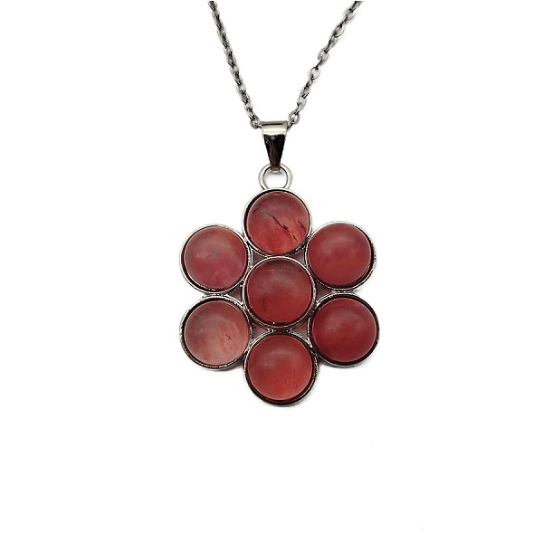 PandaHall Synthetic Watermelon Stone Glass Flower Pendant Necklace Watermelon Stone
PandaHall Synthetic Watermelon Stone Glass Flower Pendant Necklace Watermelon Stone