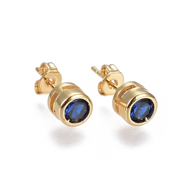 PandaHall Brass Micro Pave Cubic Zirconia Stud Earrings, Flat Round, Golden, Prussian Blue, 17x6.3x5mm, Pin: 0.7mm Cubic Zirconia Blue
PandaHall Brass Micro Pave Cubic Zirconia Stud Earrings, Flat Round, Golden, Prussian Blue, 17x6.3x5mm, Pin: 0.7mm Cubic Zirconia Blue