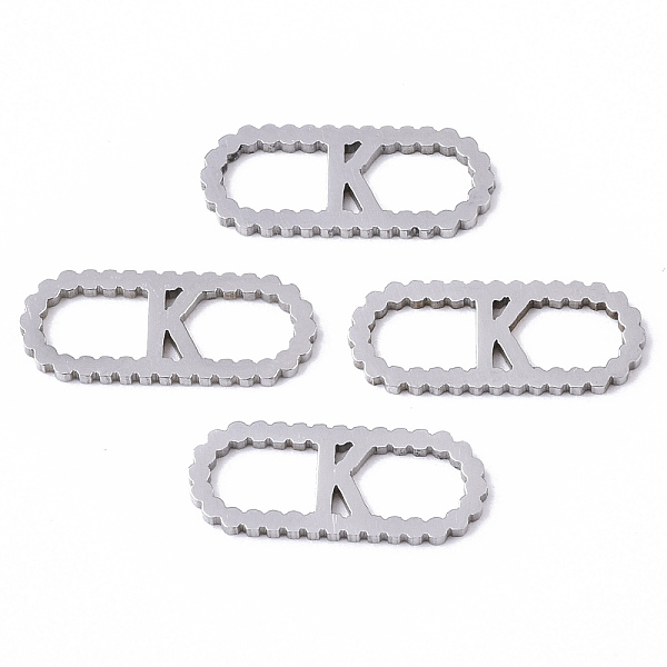 PandaHall 201 Stainless Steel Links Connectors, Laser Cut, Oval with Letter, Stainless Steel Color, Letter.K, 15x6x1mm, Hole: 4x5~7mm 201...
PandaHall 201 Stainless Steel Links Connectors, Laser Cut, Oval with Letter, Stainless Steel Color, Letter.K, 15x6x1mm, Hole: 4x5~7mm 201...