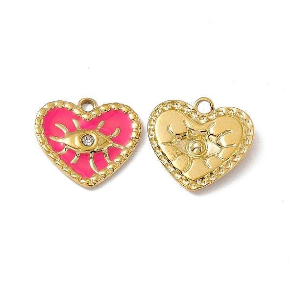 PandaHall Vacuum Plating 201 Stainless Steel Rhinestone Pendants, Enamel Style, Real 18K Gold Plated, Heart with Eye Charm, Hot Pink..., Clear
PandaHall Vacuum Plating 201 Stainless Steel Rhinestone Pendants, Enamel Style, Real 18K Gold Plated, Heart with Eye Charm, Hot Pink..., Clear