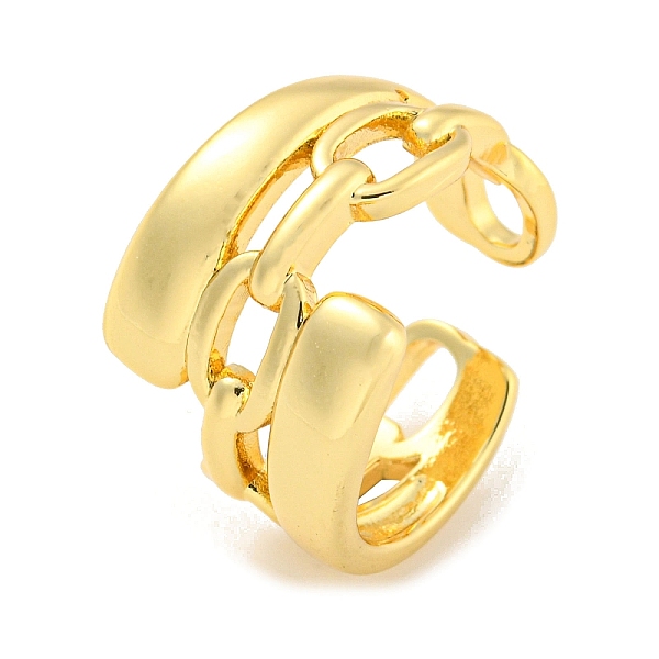 PandaHall Brass Cable Chain Open Cuff Ring for Women, Real 18K Gold Plated, 16mm, Adjustable Brass
PandaHall Brass Cable Chain Open Cuff Ring for Women, Real 18K Gold Plated, 16mm, Adjustable Brass