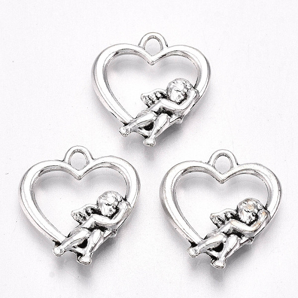 PandaHall Tibetan Style Alloy Pendants, Lead Free & Cadmium Free, Heart with Angel, Antique Silver, 19.5x18x3mm, Hole: 2.5mm, about...
PandaHall Tibetan Style Alloy Pendants, Lead Free & Cadmium Free, Heart with Angel, Antique Silver, 19.5x18x3mm, Hole: 2.5mm, about...