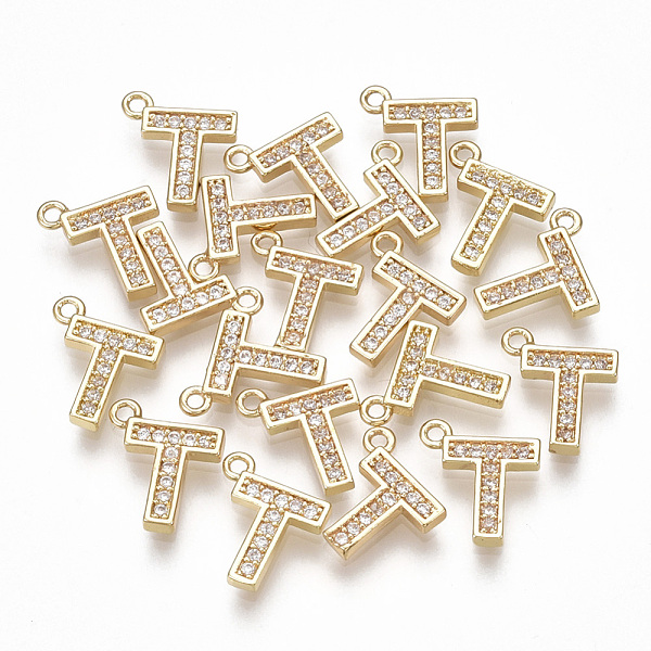 PandaHall Brass Cubic Zirconia Charms, Letter, Clear, Real 18K Gold Plated, Letter.T, 10x8.5x1.5mm, Hole: 1mm Brass+Cubic Zirconia Letter T...
PandaHall Brass Cubic Zirconia Charms, Letter, Clear, Real 18K Gold Plated, Letter.T, 10x8.5x1.5mm, Hole: 1mm Brass+Cubic Zirconia Letter T...