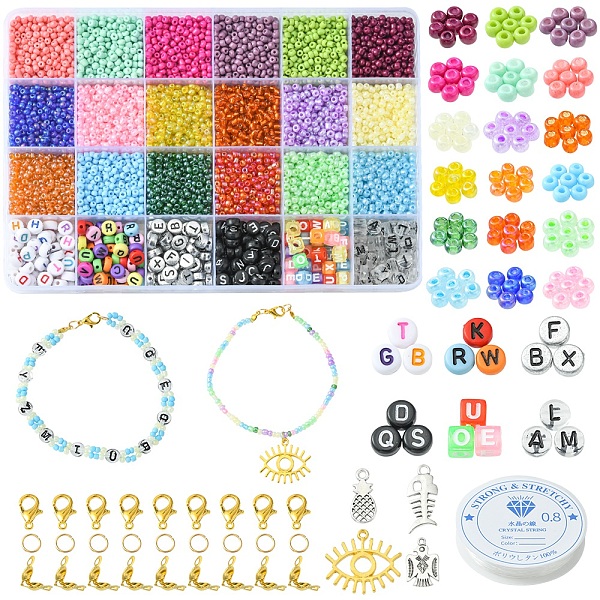 PandaHall DIY Bracelet Necklace Making Kit, Including Round Glass Seed & Acrylic Letter Beads, Thunderbird & Pineapple & Butterfly Alloy..., Multicolor
PandaHall DIY Bracelet Necklace Making Kit, Including Round Glass Seed & Acrylic Letter Beads, Thunderbird & Pineapple & Butterfly Alloy..., Multicolor