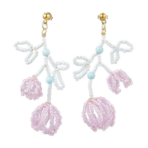 PandaHall Flower Woven Seed Beads & Natural Magnesite Stud Earrings, Iron Dangle Earrings for Women, Pearl Pink, 67x36mm Magnesite Flower
PandaHall Flower Woven Seed Beads & Natural Magnesite Stud Earrings, Iron Dangle Earrings for Women, Pearl Pink, 67x36mm Magnesite Flower