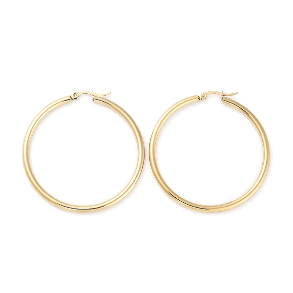 PandaHall Ring 304 Stainless Steel Hoop Earrings for Women Men, Golden, 9 Gauge, 50x3mm, Pin: 0.6mm 304 Stainless Steel Ring
PandaHall Ring 304 Stainless Steel Hoop Earrings for Women Men, Golden, 9 Gauge, 50x3mm, Pin: 0.6mm 304 Stainless Steel Ring