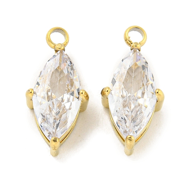 PandaHall Vacuum Plating 304 Stainless Steel Cubic Zirconia Pendants, Rhombus Charms, Clear, Real 18K Gold Plated, 13.5x6.8x4mm, Hole: 1.2mm...
PandaHall Vacuum Plating 304 Stainless Steel Cubic Zirconia Pendants, Rhombus Charms, Clear, Real 18K Gold Plated, 13.5x6.8x4mm, Hole: 1.2mm...
