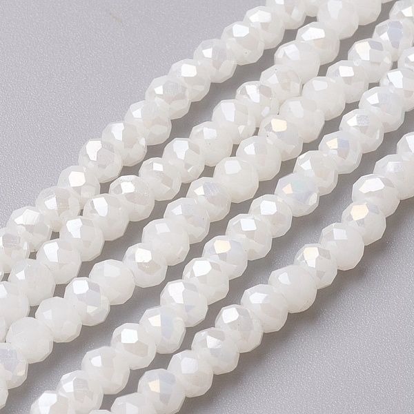 PandaHall Electroplate Glass Beads Strands, Full Rainbow Plated, Faceted, Rondelle, White, 4~4.5x3mm, Hole: 0.5mm, about 113~115pcs/strand...
PandaHall Electroplate Glass Beads Strands, Full Rainbow Plated, Faceted, Rondelle, White, 4~4.5x3mm, Hole: 0.5mm, about 113~115pcs/strand...