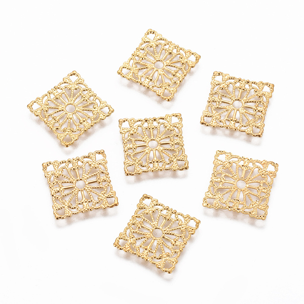 PandaHall Brass Etched Metal Embellishments, Square, Golden, 15.5x15.5x0.7mm, Hole: 2.5mm Brass Square
PandaHall Brass Etched Metal Embellishments, Square, Golden, 15.5x15.5x0.7mm, Hole: 2.5mm Brass Square