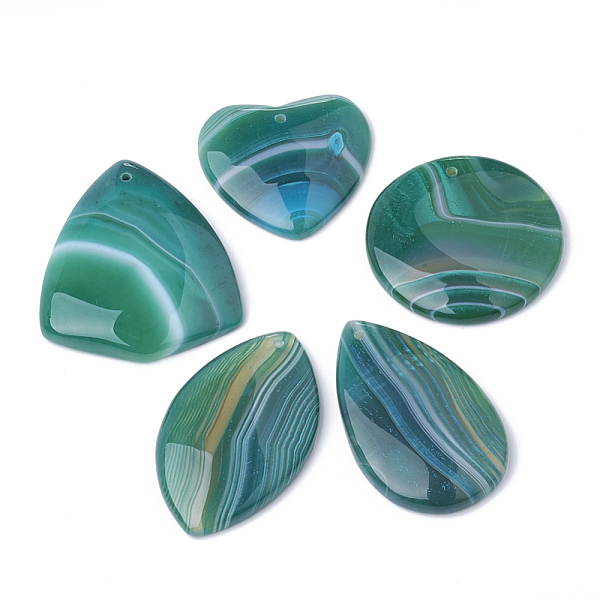 PandaHall Dyed Natural Striped Agate/Banded Agate Pendants, Mixed Shape, Teal, 36~54x32~41x5~7mm, Hole: 2mm Banded Agate Mixed Shapes Cyan
PandaHall Dyed Natural Striped Agate/Banded Agate Pendants, Mixed Shape, Teal, 36~54x32~41x5~7mm, Hole: 2mm Banded Agate Mixed Shapes Cyan