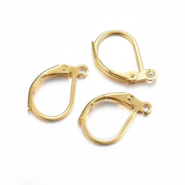PandaHall 304 Stainless Steel Leverback Earring Findings, with Loop, Real 24K Gold Plated, 15x10x2mm, Hole: 1.4mm, Pin: 1x0.8mm 304...
PandaHall 304 Stainless Steel Leverback Earring Findings, with Loop, Real 24K Gold Plated, 15x10x2mm, Hole: 1.4mm, Pin: 1x0.8mm 304...