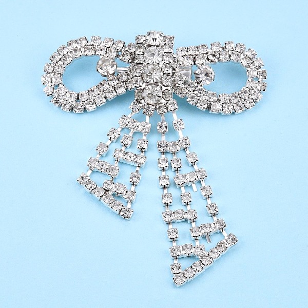 PandaHall Crystal Rhinestone Bowknot Lapel Pin, Creative Brass Badge for Backpack Clothes, Silver, 71x61x62.5mm, Pin: 0.6mm Brass Clear
PandaHall Crystal Rhinestone Bowknot Lapel Pin, Creative Brass Badge for Backpack Clothes, Silver, 71x61x62.5mm, Pin: 0.6mm Brass Clear