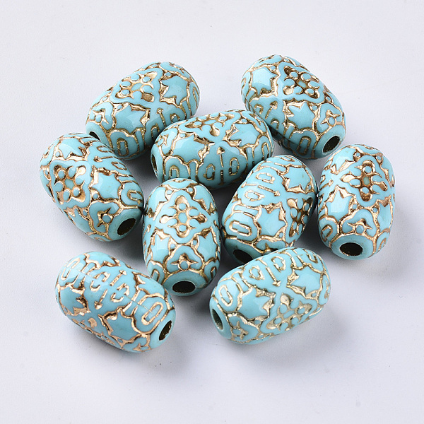 PandaHall Plating Acrylic Beads, Golden Metal Enlaced, Oval, Dark Turquoise, 21.5x13.5mm, Hole: 3.5mm, about 195pcs/500g Acrylic Oval Cyan
PandaHall Plating Acrylic Beads, Golden Metal Enlaced, Oval, Dark Turquoise, 21.5x13.5mm, Hole: 3.5mm, about 195pcs/500g Acrylic Oval Cyan