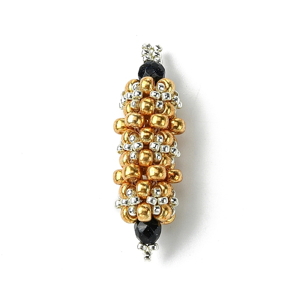 PandaHall Handmade MIYUKI Round Rocailles Seed Loom Pattern, with Synthetic Blue Goldstone Beads, Oval Pendants, Gold, 35x10.5mm, Hole...
PandaHall Handmade MIYUKI Round Rocailles Seed Loom Pattern, with Synthetic Blue Goldstone Beads, Oval Pendants, Gold, 35x10.5mm, Hole...