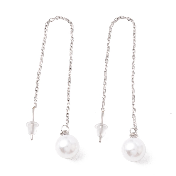 PandaHall Long Chain with Plastic Pearl Dangle Stud Earrings, 304 Stainless Steel Ear Thread for Women, Stainless Steel Color, 105mm, Pin..., White
PandaHall Long Chain with Plastic Pearl Dangle Stud Earrings, 304 Stainless Steel Ear Thread for Women, Stainless Steel Color, 105mm, Pin..., White