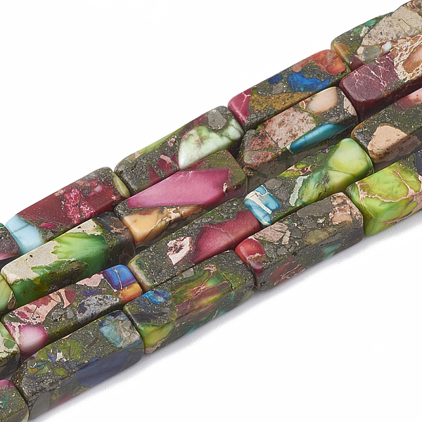 PandaHall Synthetic Gold Line Imperial Jasper Beads Strands, Cuboid, 13~14x4~4.5x4~4.5mm, Hole: 1~1.5mm, about 30pcs/strand, 16.14 inch...
PandaHall Synthetic Gold Line Imperial Jasper Beads Strands, Cuboid, 13~14x4~4.5x4~4.5mm, Hole: 1~1.5mm, about 30pcs/strand, 16.14 inch...