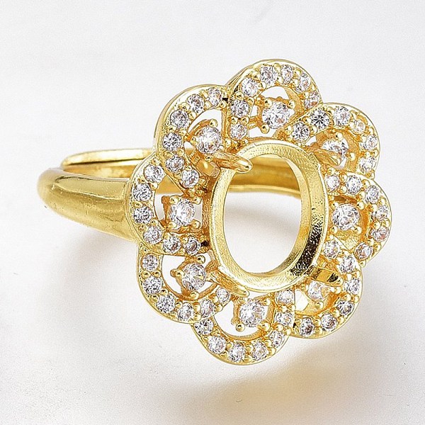 PandaHall Adjustable Brass Micro Pave Clear Cubic Zirconia Finger Ring Components, 4 Claw Prong Ring Settings, Long-Lasting Plated, Flower...
PandaHall Adjustable Brass Micro Pave Clear Cubic Zirconia Finger Ring Components, 4 Claw Prong Ring Settings, Long-Lasting Plated, Flower...
