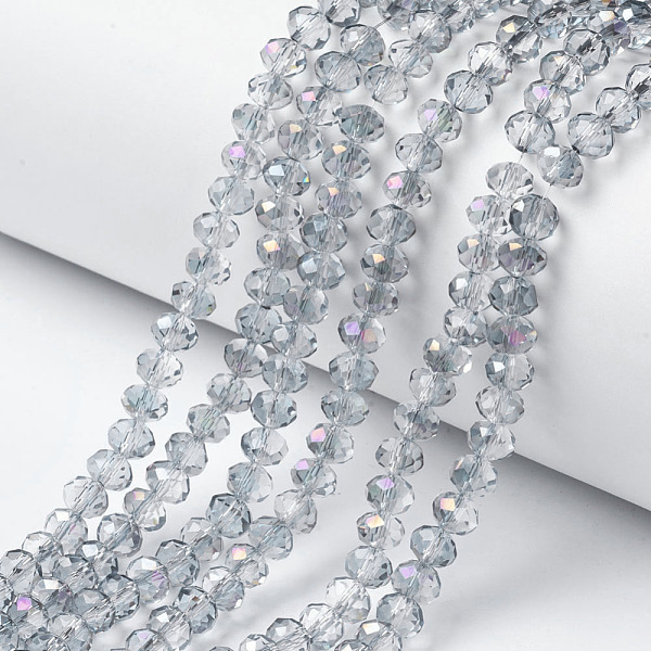 PandaHall Electroplate Transparent Glass Beads Strands, Half Rainbow Plated, Faceted, Rondelle, WhiteSmoke, 4x3mm, Hole: 0.4mm, about..., White
PandaHall Electroplate Transparent Glass Beads Strands, Half Rainbow Plated, Faceted, Rondelle, WhiteSmoke, 4x3mm, Hole: 0.4mm, about..., White