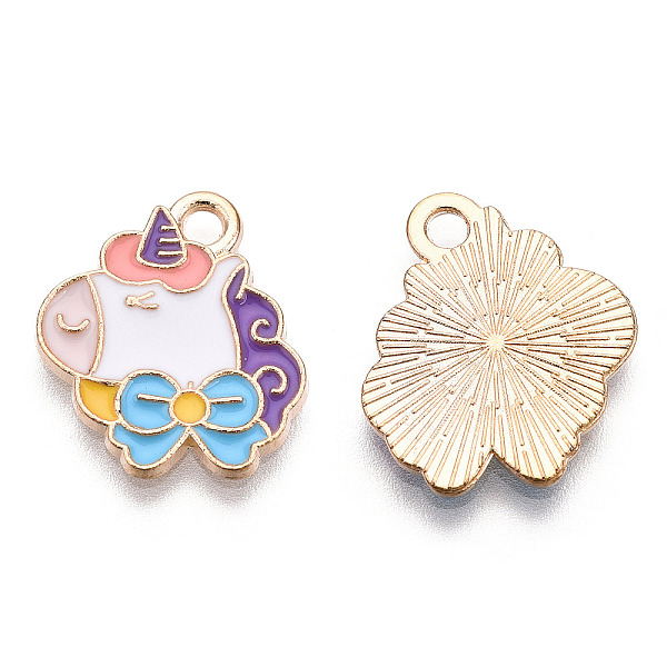 PandaHall Alloy Enamel Pendants, Light Gold, Unicorn with Bowknot Charm, Lead Free & Cadmium Free, White, 17.5x15.5x1.5mm, Hole: 2mm...
PandaHall Alloy Enamel Pendants, Light Gold, Unicorn with Bowknot Charm, Lead Free & Cadmium Free, White, 17.5x15.5x1.5mm, Hole: 2mm...