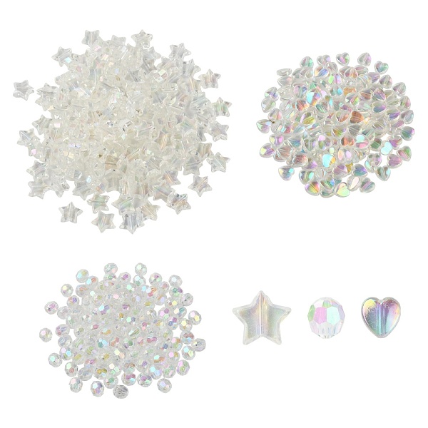 PandaHall 350Pcs 3 Style Transparent Acrylic Beads, Star & Heart & Round, Clear AB, 9x10x4mm, hole: 1.5mm Acrylic Mixed Shapes White
PandaHall 350Pcs 3 Style Transparent Acrylic Beads, Star & Heart & Round, Clear AB, 9x10x4mm, hole: 1.5mm Acrylic Mixed Shapes White