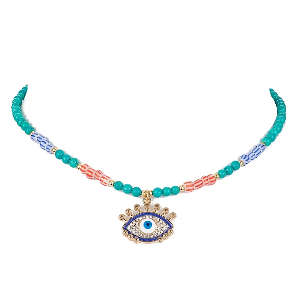 PandaHall Horse Eye Alloy Enamel Pendant Necklace, Dyed Natural Howlite & Glass Seed Round Beaded Necklace for Women, 15.55 inch(39.5cm)...
PandaHall Horse Eye Alloy Enamel Pendant Necklace, Dyed Natural Howlite & Glass Seed Round Beaded Necklace for Women, 15.55 inch(39.5cm)...