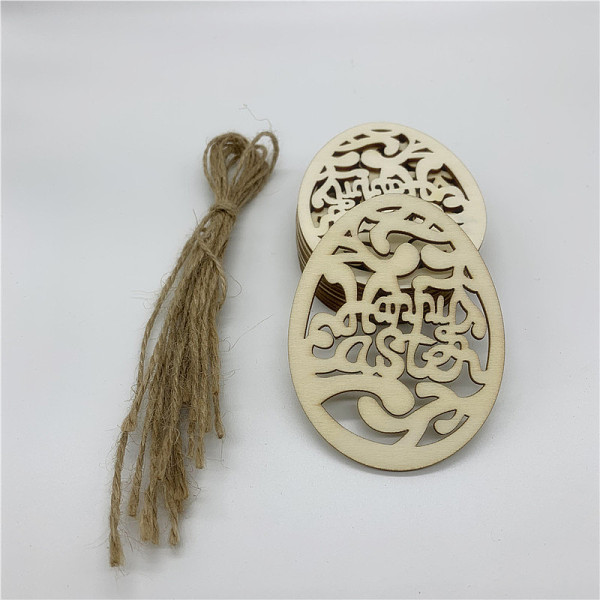 PandaHall Wooden Cutouts Ornaments, with Jute Twine, Easter Hanging Decorations, for Party Gift Home Decoration, Egg with Word Happy Easter...
PandaHall Wooden Cutouts Ornaments, with Jute Twine, Easter Hanging Decorations, for Party Gift Home Decoration, Egg with Word Happy Easter...
